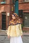 Noir Velora Patterned Shawl - Dark Blue Yellow - 2