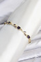 Brass Gold Color Purple Zircon Stone Flower Model Women's Bracelet - 5