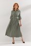 Dress with Belt and Sleeve Detail in Green - 4