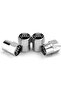 Audi S Logo Aluminum Coating 4 Pieces Valve Cover (Black-Silver)