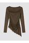 Esvab • Modern & Distinctive Asymmetrical Cut Blouse with Lace Detail - 4