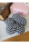 Black and White Gingham Puff Scrunchie Elastic Hair Tie 10 cm - Fluffy Elastic Bagel Hair Bun Clip - 2