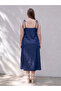 Nevavm Plus Size U-Neck Rope Strap Jean Dress with Difference - 3