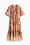Short-sleeved tie-belt dress - 5