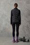 Black Quilted Sleeveless Slim Fit Mock Neck Zippered Pocket Women’s Puffer Vest - 4