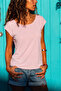 Women's Light Pink Tshirt with Back Detail Njçt24 - 2