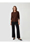 Nevavm Oval Collar Self-Patterned Women's Knitwear Cardigan with a Difference - 2