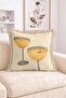 Cocktail Glass and Margarita Illustration Patterned Fringed Throw Pillow Cover - Modern Decorative Pillowcase - 2