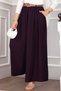 Belt Detailed Pocketed Skirted Trousers Plum - 3