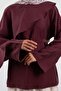 Flounced Tencel Blouse Plum - 7