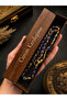 Special Word Written in Special Design on a Wooden Box, Navy Blue Enamel-Embellished Metal Prayer Beads, Gold Design Prayer Beads