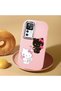 Redmi K50 Ultra Compatible Case Camera Protector Pink Silicone Couple Phone Case with Kitty Pattern - 2
