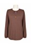 Women's Lycra Blouse for Middle Age and Above, Four Seasons, Mother's Combed Cotton Blouse with Button Pattern and Elastic Sleeves - 8