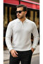 Men's Thessaloniki Knitted Collared Long Sleeve Sweater