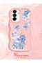 Samsung Galaxy A17 Compatible Case Camera Protector Pink Silicone Couple Phone Case Floral Pattern - 2