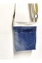 White Blue Design Small Messenger Bag with Front Pocket - 2