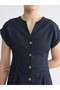 Original Crochet Collar Mini Jean Dress - 3
