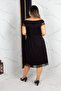 Plus Size Lace Viscose Combed Cotton Black Dress - 6