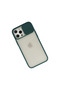 Apple iPhone 12 Pro Max Case Palm Frosted Camera Sliding Silicone - Green - 2