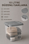 10Lt Lockable Lid Storage Box - Derin Elora Multi-Purpose Organizer Box Gray - 3