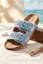 Women's Denim Fabric Orthopedic Sole Slippers - 6