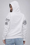 Women's 3 Thread Cotton Hooded Printed Sweatshirt Hoodie - White - 2