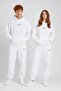 Unisex Oversize Tracksuit Set Gia Art Printed White – 3 Yarns, Hooded Top, Elastic Bottom