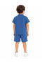 Boy's Linen Look 2-Piece Set Beige Summer Shorts Set with Stand Collar and Pockets - 2