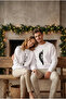 Oversize Crew Neck Valentine's Day Printed Sweatshirt - White - 2