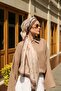 Allure Linea Patterned Tencel Shawl - Coffee Beige - 4