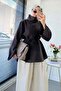 Premium Wide Collar Design Modal Blouse - Brown - 2