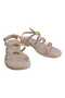 Tarhan Gold Accessory Detailed Women's Sandals Cream - 2