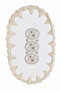 Gold Lace Non-Slip Leather Based Oval Bath Mat Liana Washable Bath Set with Laces - 2