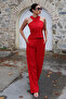 Linda Twill Fabric Halter Neck Suit