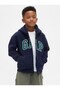 Gap boys' stand collar fleece zip-up jacket, ages 4-16, navy