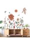 Boho Flower Wall Stickers for Bedroom: Peel and Stick Wildflower Floral Butterflies Wall Decals - Sofa TV Background Home Art Wall Decor - 3