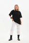 Unisex crew neck 20/1 plain oversize t-shirt - black - 3