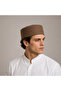 قبعة من جلد الغزال البني المطرز