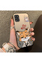 Samsung Galaxy A31 Compatible Heart-Themed Fox Rabbit Printed Case, Friend and Couple Matching Cover