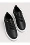 Men's Black Daily Flexible Comfortable Stitched Lightweight Poly Sole Walking Guaranteed Sports Shoes - 8