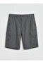 Xside Anthracite Regular Fit Gabardine Men's Cargo Shorts - 5