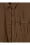 Özmarka New Season Brown Women's Shirt with Tie at the Waist - 7