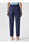 Blue Elastic Waist Straight Fit Women's Jean Pants - 4