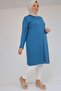 38501 Plus Size Basic Combed Cotton Tunic - Petrol - 4