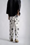 Elastic Waist Pipe Leg Patterned Trousers - 3