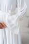Two Layers of Pearls on the Sleeves Medina Silk Robe Dress and Pearl Shawl - 5