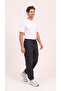 Men's Black Cargo Pocket Thin Parachute Fabric Pants, Comfortable Fit Baggy with Adjustable Leg Clips - 3