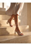 Luna Marella Women's White Ankle Strap Thick Heeled Sandals 5 cm Heel - 3