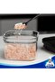 مجموعة من 4 حاويات تخزين طعام محكمة الإغلاق، خالية من مادة BPA، قابلة للتكديس |   علبة مطبخ تُستخدم بيد واحدة - 3