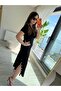 Women's short sleeve long modal dress with button detail on both sides - 4